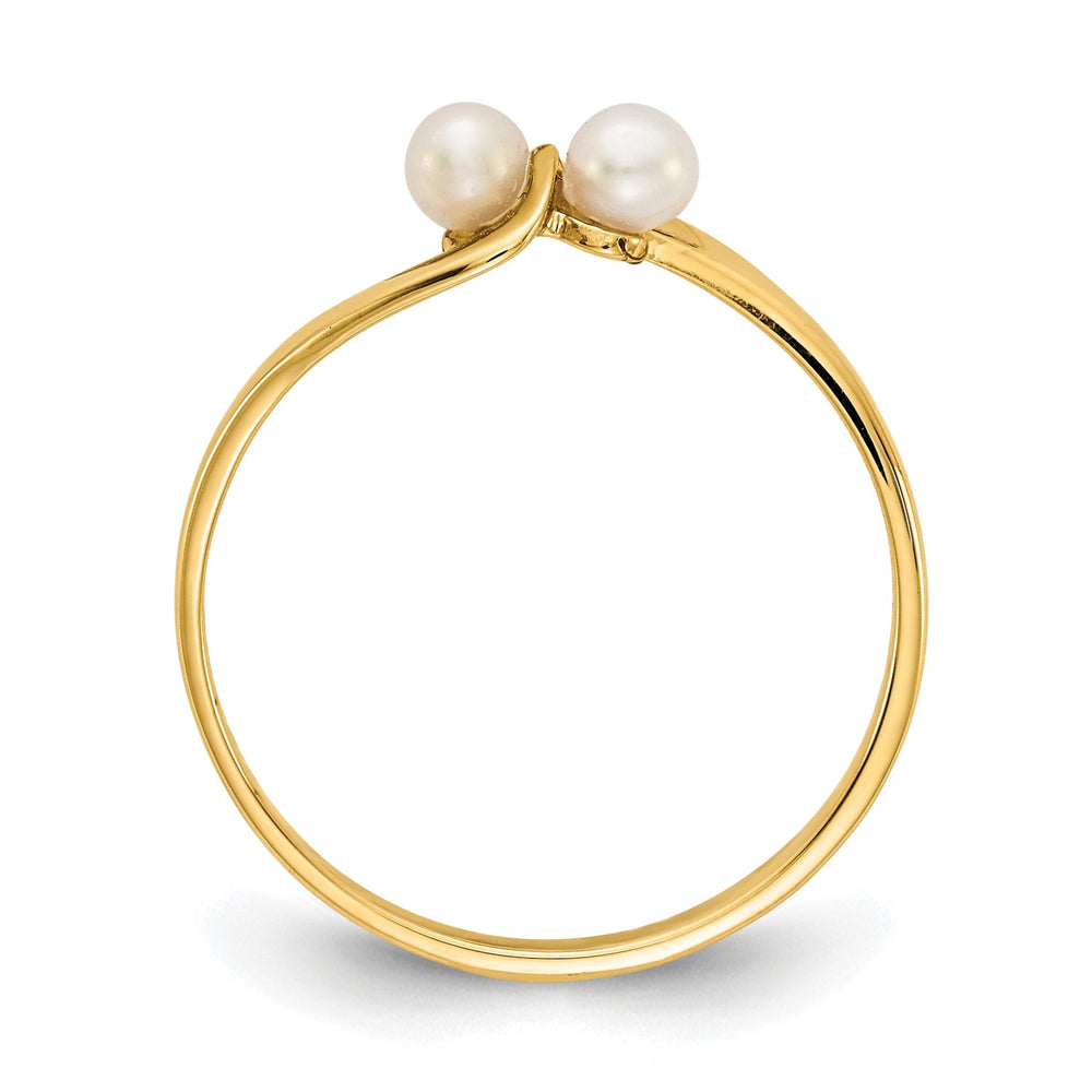 14k Yellow Gold White Pearl Ring