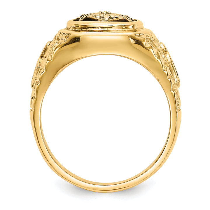 14k Yellow Gold Diamond Men's Masonic Ring