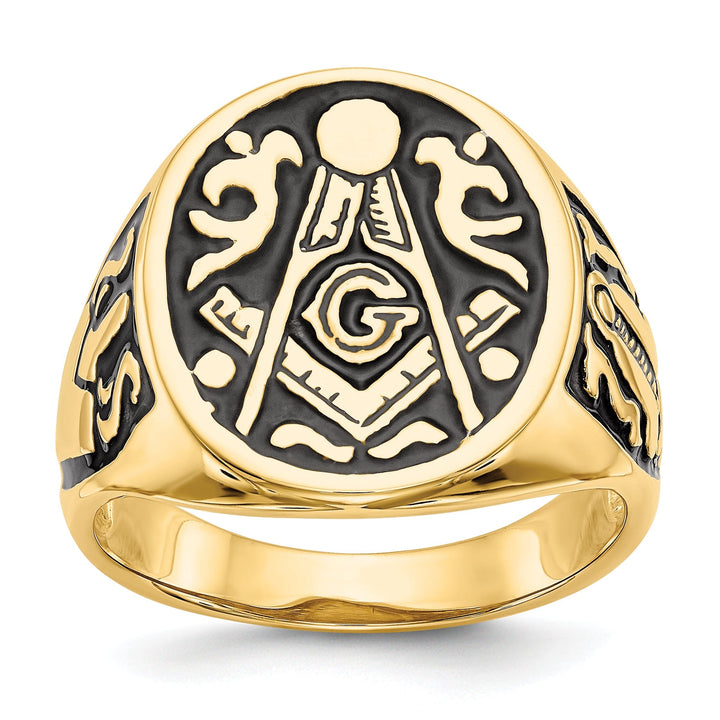 14k Yellow Gold Men's Masonic Ring