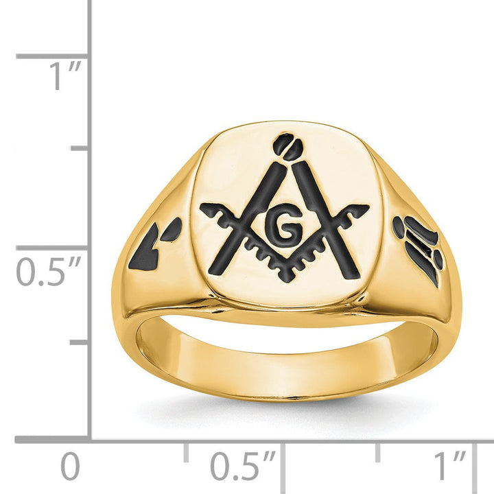 14k Yellow Gold Men's Masonic Ring