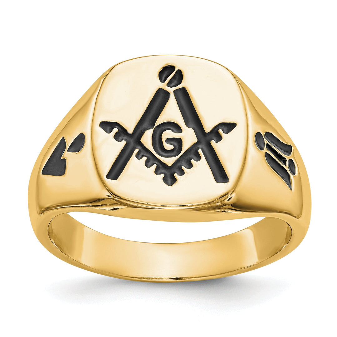 14k Yellow Gold Men's Masonic Ring