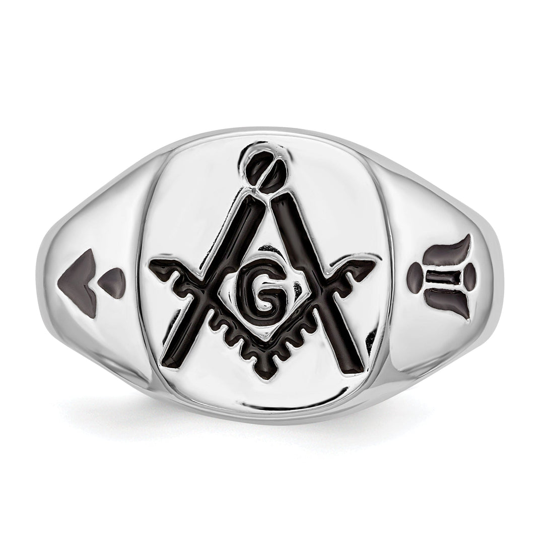 14k White Gold Men's Masonic Ring