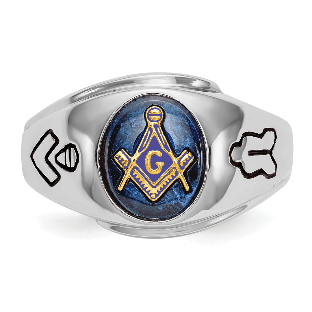 14k White Gold Men's Masonic Ring