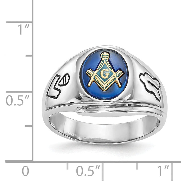 14k White Gold Men's Masonic Ring