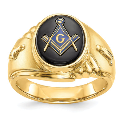 14k Yellow Gold Men's Masonic Ring