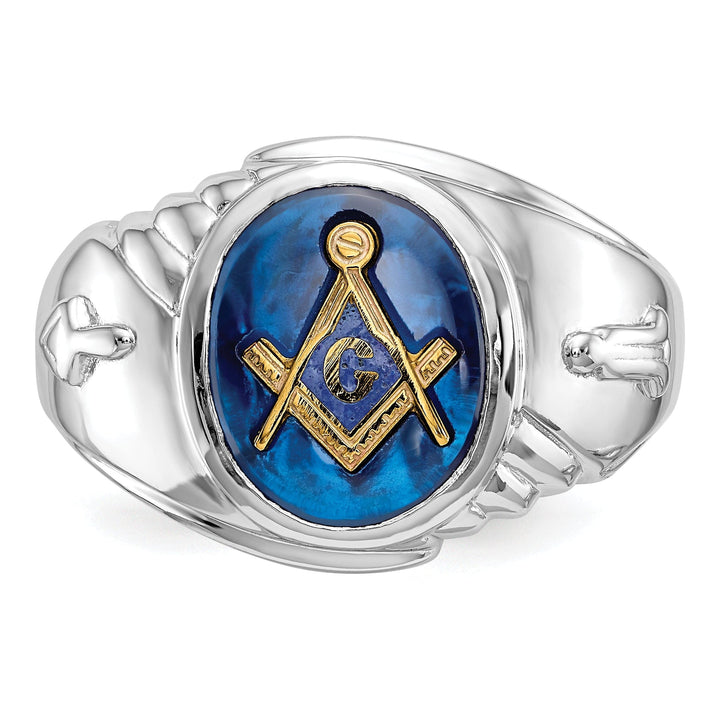 14k White Gold Men's Masonic Ring