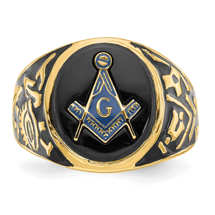 14k Yellow Gold Men's Masonic Ring