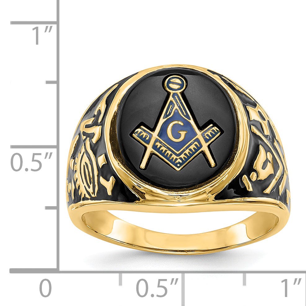 14k Yellow Gold Men's Masonic Ring