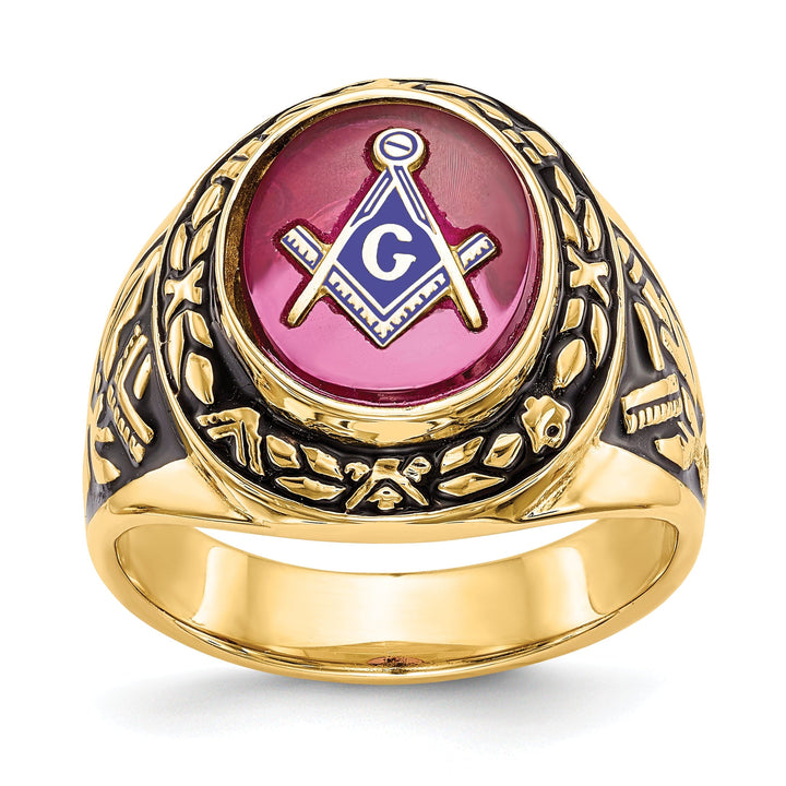 14k Yellow Gold Men's Masonic Ring