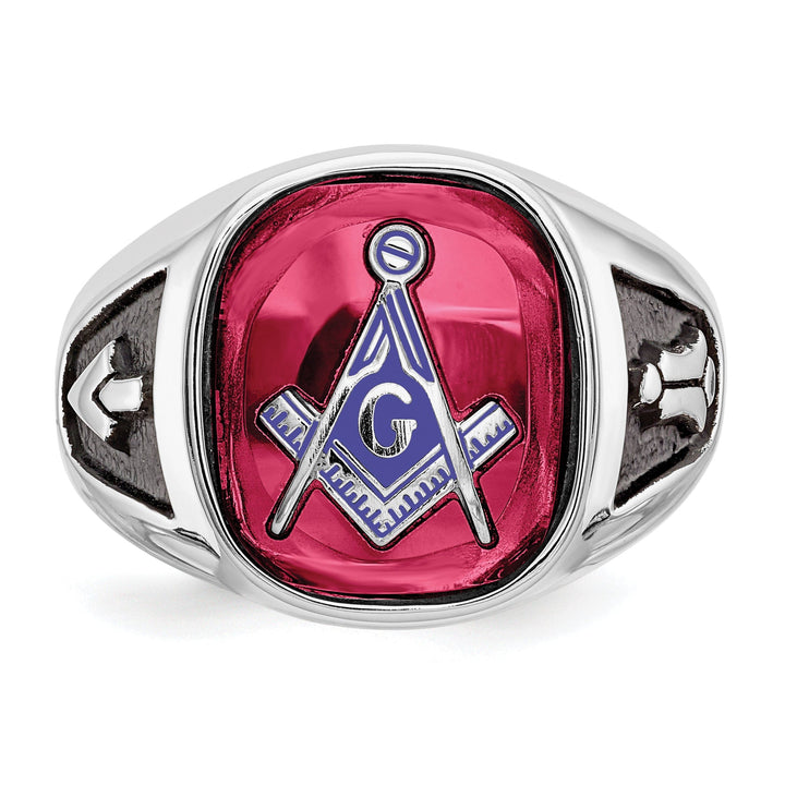 14k White Gold Men's Masonic Ring