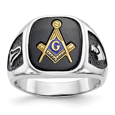 14k White Gold Men's Masonic Ring at $ 718.52 only from Jewelryshopping.com