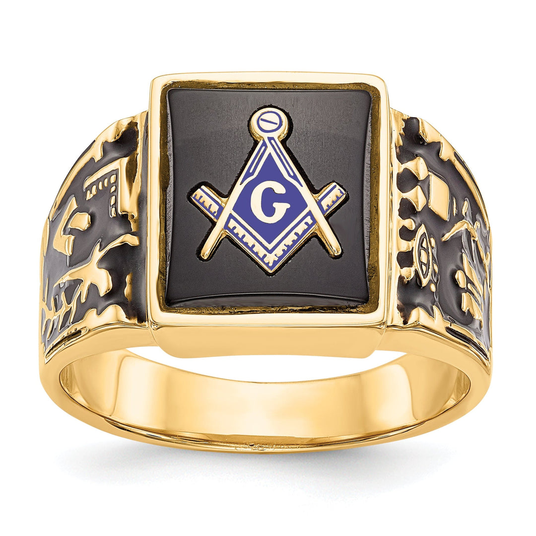 14k Yellow Gold Men's Masonic Ring