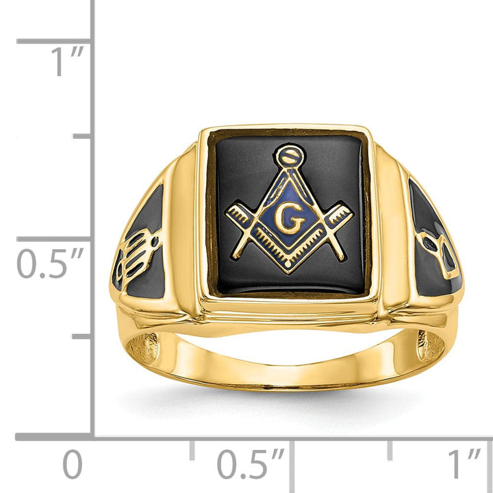 14k Yellow Gold Men's Masonic Ring