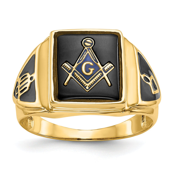 14k Yellow Gold Men's Masonic Ring