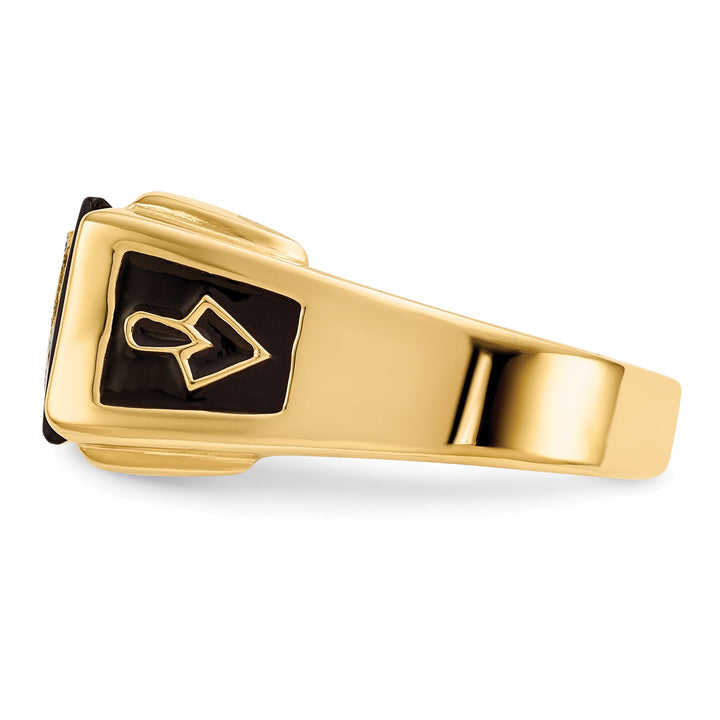 14k Yellow Gold Men's Blue Masonic Ring