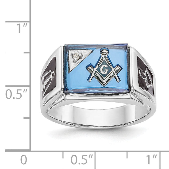 14k White Gold Men's Masonic Ring