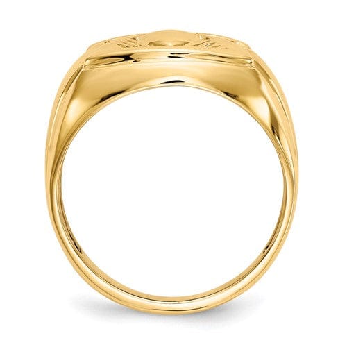 14kt yellow gold claddagh mens onyx diamond ring