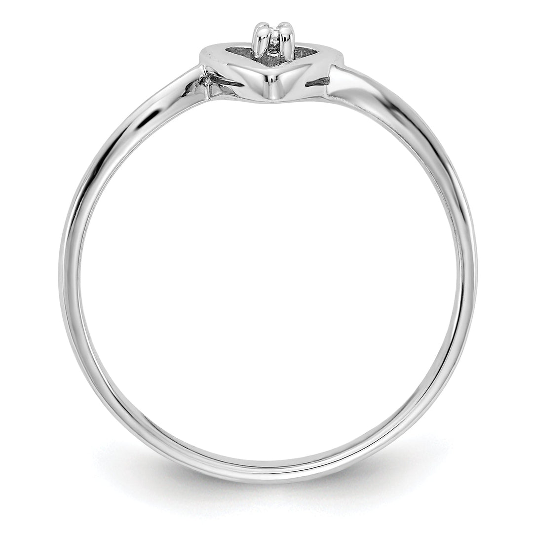 14k White Gold Polished Diamond Heart Ring