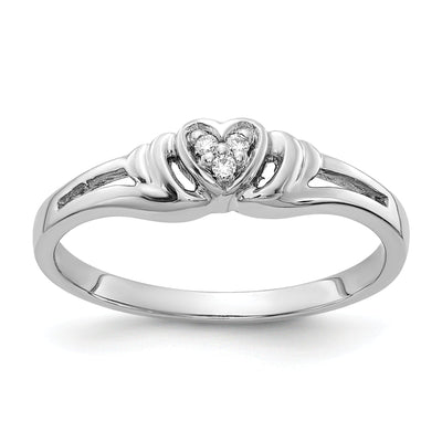 14k White Gold Polished Diamond Heart Ring at $ 213.43 only from Jewelryshopping.com