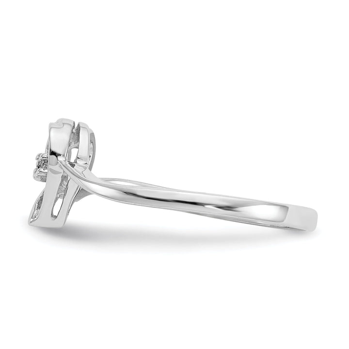 14k White Gold Polished Diamond Heart Ring