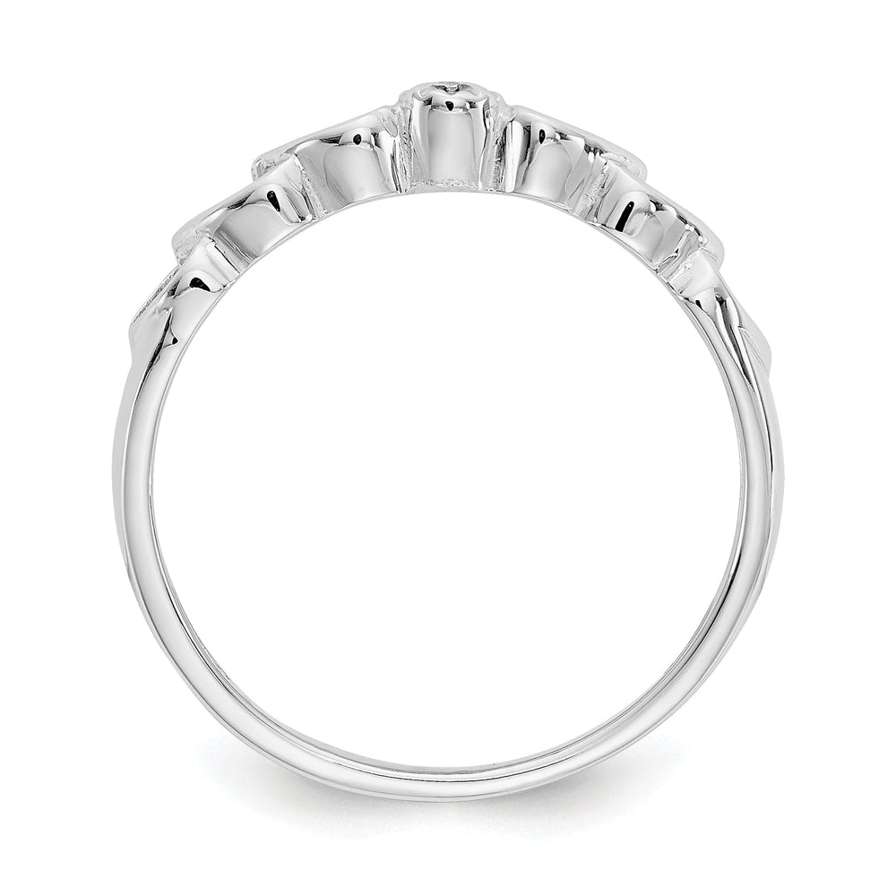 14k White Gold Polished Diamond Heart Ring