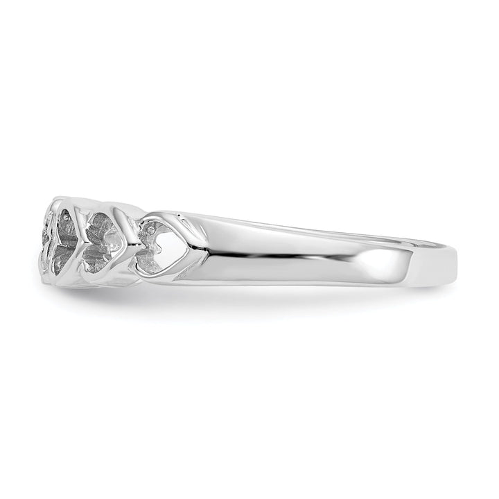 14k White Gold Polished Diamond Heart Ring