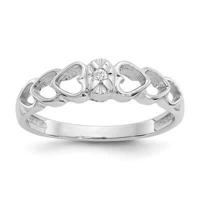 14k White Gold Polished Diamond Heart Ring at $ 207.68 only from Jewelryshopping.com