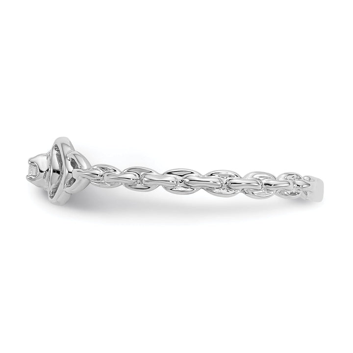 14k White Gold Polished Diamond Heart Ring