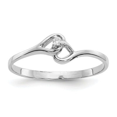 14k White Gold Polished Diamond Heart Ring at $ 143.3 only from Jewelryshopping.com