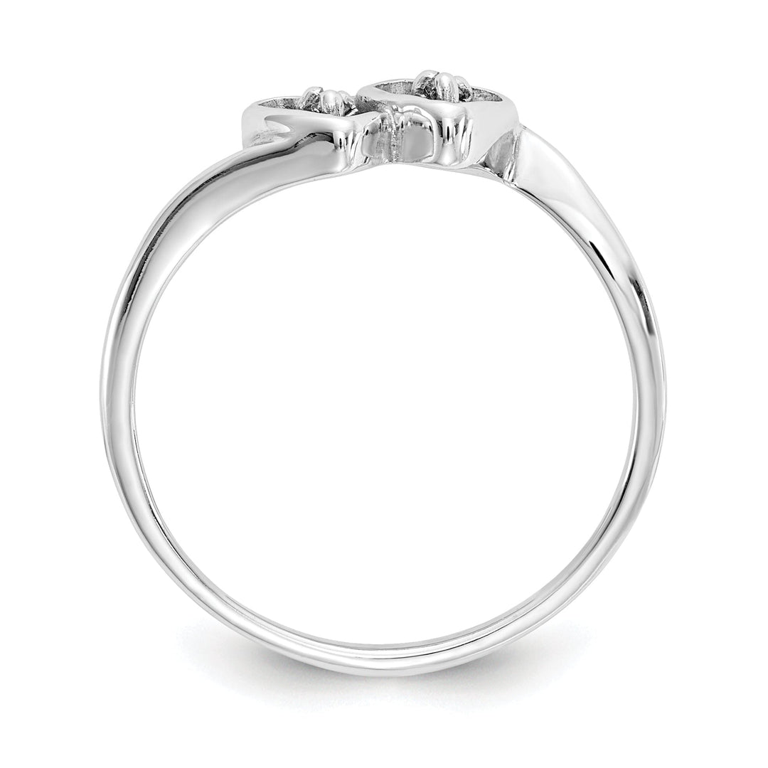 14k White Gold Polished Diamond Heart Ring