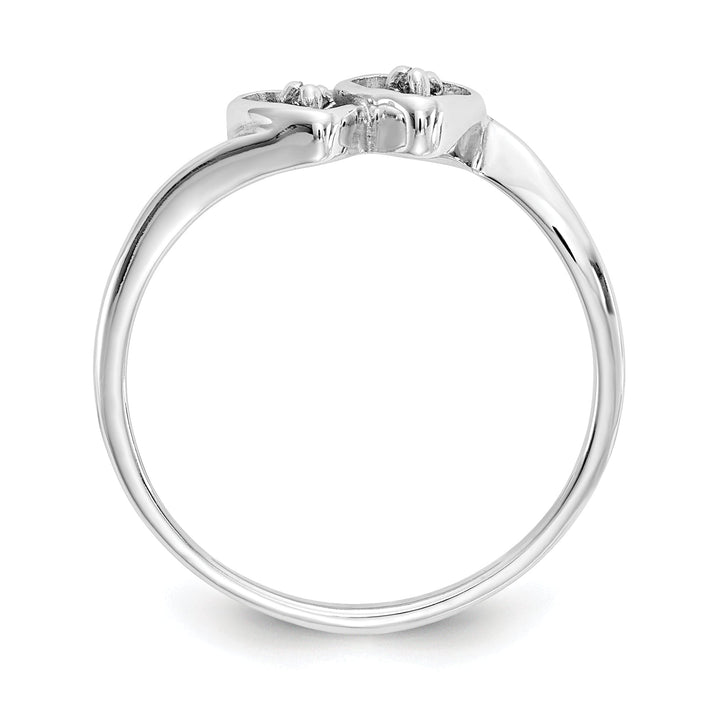 14k White Gold Polished Diamond Heart Ring