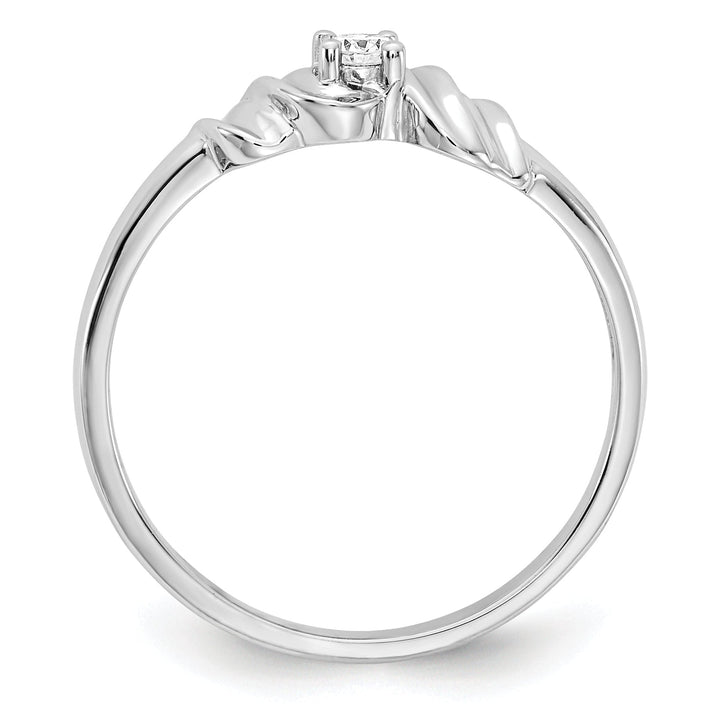 14k White Gold Polished Diamond Ring