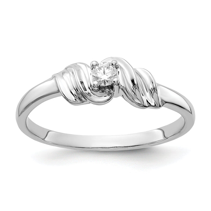 14k White Gold Polished Diamond Ring