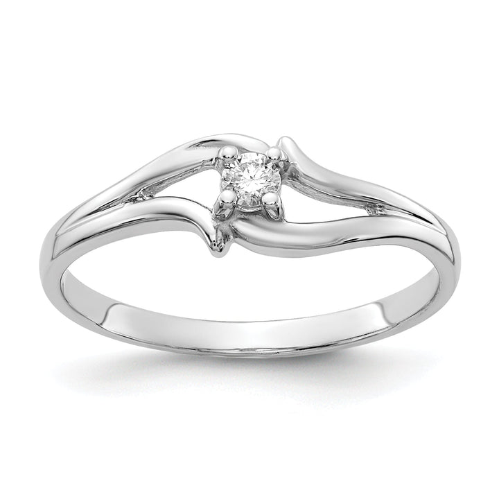 14k White Gold Polished Diamond Ring