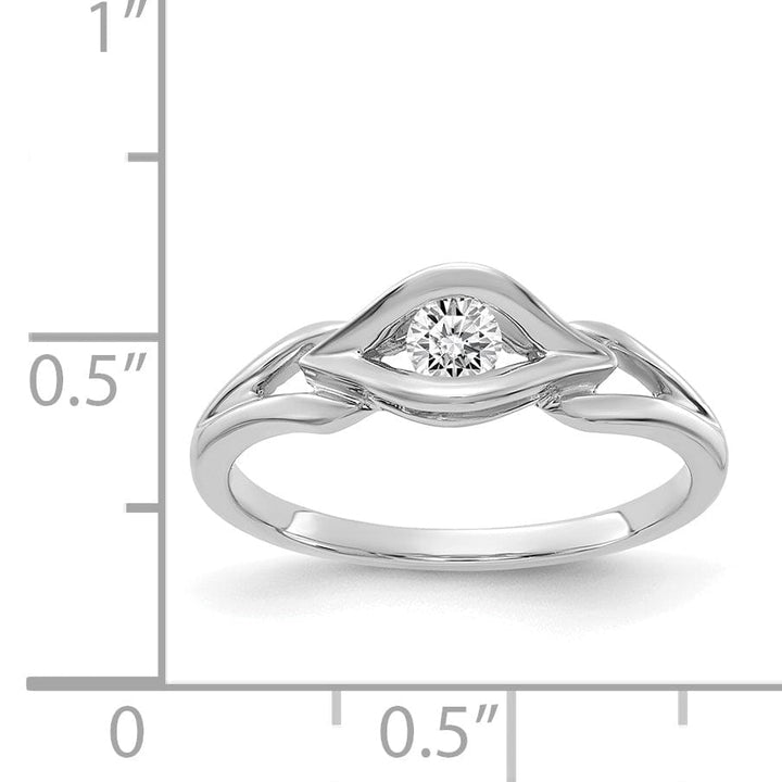 14k White Gold Polished Diamond Ring