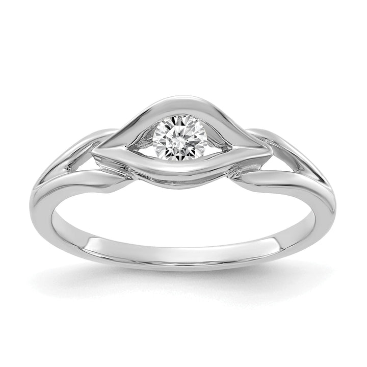 14k White Gold Polished Diamond Ring