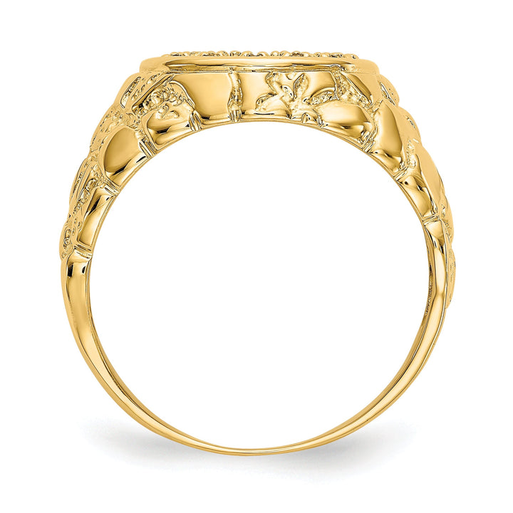 14k Yellow Gold Men's Diamond Horseshoe Ring