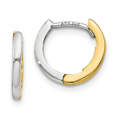14k Two-tone Polished Mini Hoop Earrings at $ 117.66 only from Jewelryshopping.com