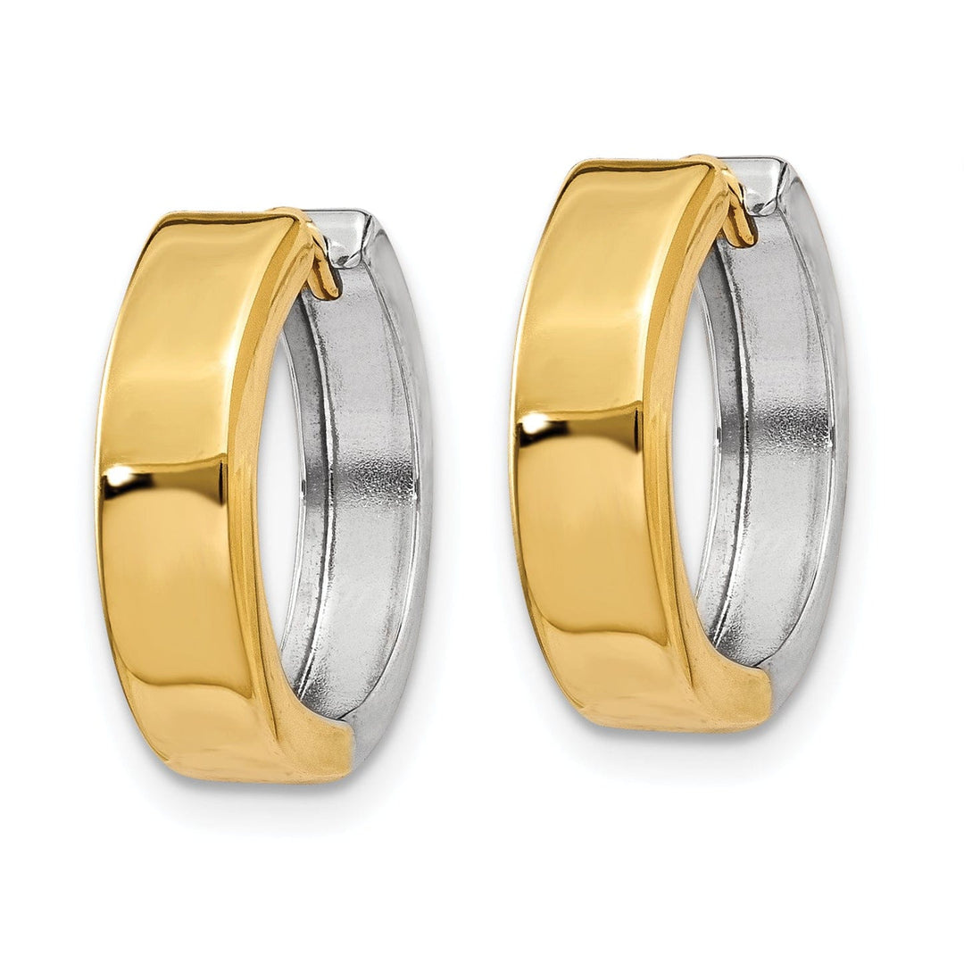 14k Two-tone Polished Hoop Earrings