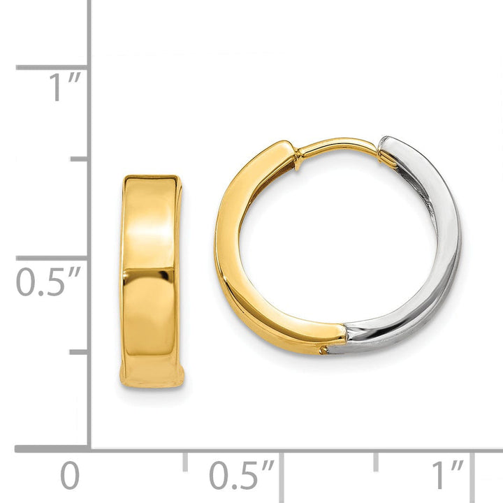 14k Two-tone Polished Hoop Earrings