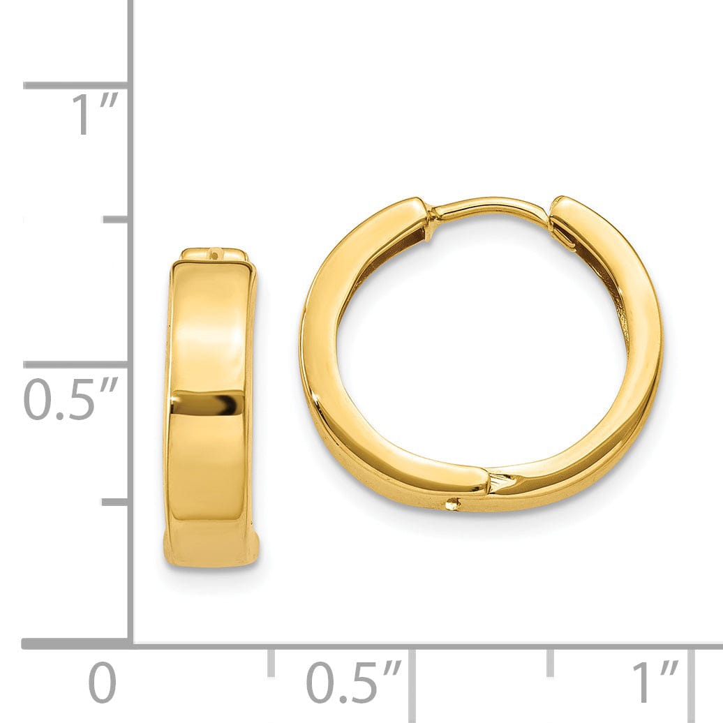 14k Yellow Gold Polished Hoop Earrings