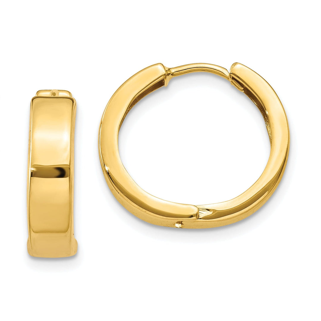 14k Yellow Gold Polished Hoop Earrings