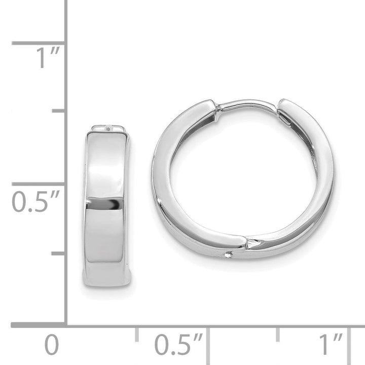 14k White Gold Polished Hoop Earrings