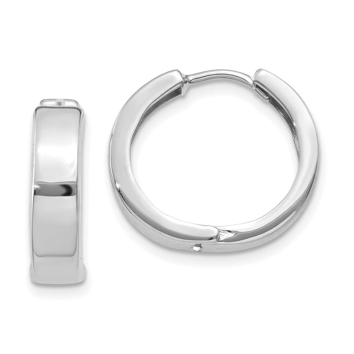 14k White Gold Polished Hoop Earrings