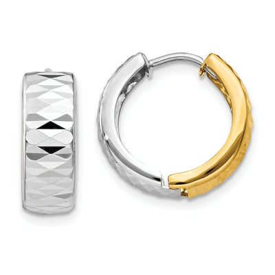 14k Two-tone Polished Hoop Earrings at $ 209.12 only from Jewelryshopping.com