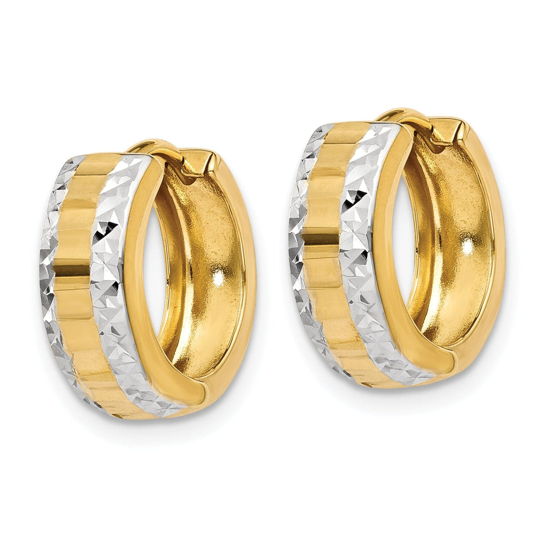 14k Two-tone Polished Hoop Earrings