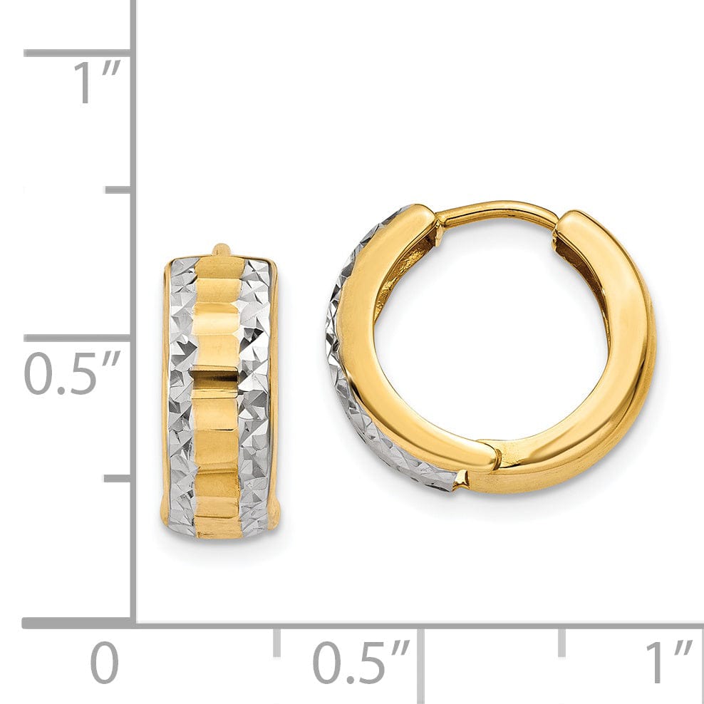 14k Two-tone Polished Hoop Earrings