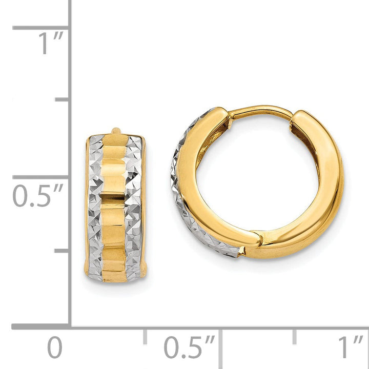 14k Two-tone Polished Hoop Earrings