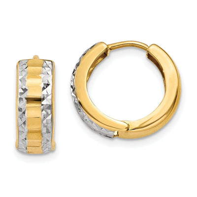 14k Two-tone Polished Hoop Earrings at $ 193.72 only from Jewelryshopping.com