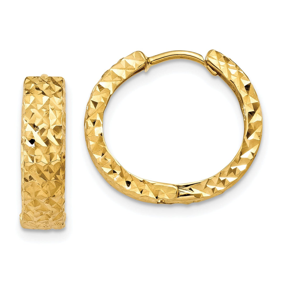 14k Yellow Gold Polished Hoop Earrings